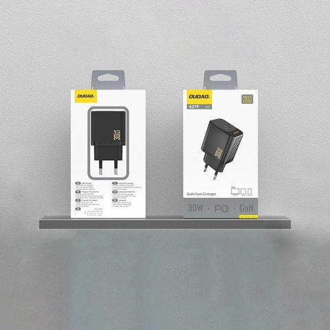 Ładowarka sieciowa Dudao A27P Czarna USB-C 30W GaN | Kompaktowa i Wydajna