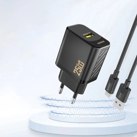 Ładowarka sieciowa Dudao A27S 25W GaN USB-A | Szybkie ładowanie QC 3.0 - Czarna