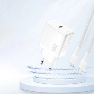 Ładowarka sieciowa Dudao PD20W GaN USB-C | Szybkie ładowanie Power Delivery - Biała