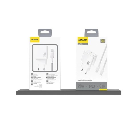 Ładowarka sieciowa Dudao PD20W GaN USB-C | Szybkie ładowanie Power Delivery - Biała