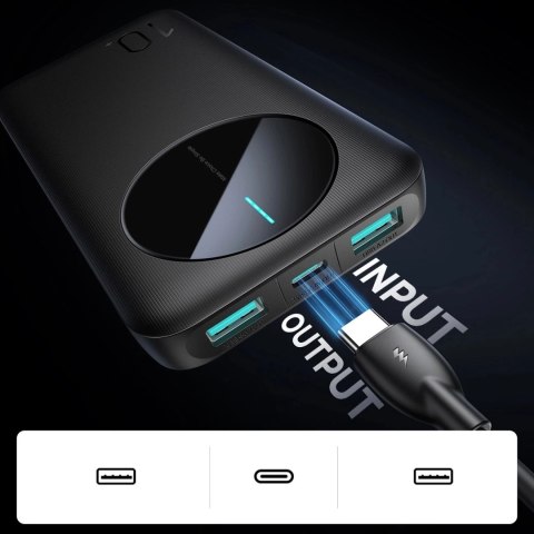 Powerbank Joyroom 10000mAh 12W 3 porty USB szybkie ładowanie czarny