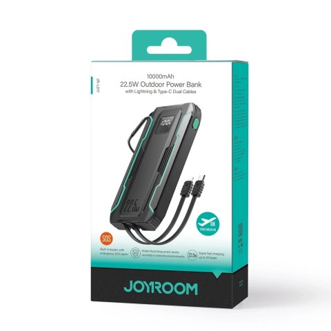 Powerbank Joyroom 10000mAh 22.5W z kablami USB-C i Lightning czarny