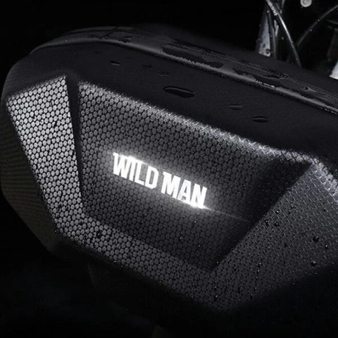 Torba Rowerowa Wildman 3.5L na Kierownicę PU+EVA Wodoodporna Czarna