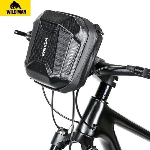 Torba rowerowa WILDMAN E18 3L Czarna Na kierownicę i ramię EVA Skóra