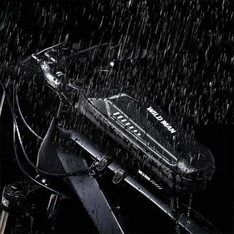 Torba rowerowa Wildman XS5 na ramę wodoodporna uchwyt na telefon Czarna