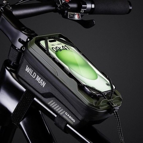 Torba rowerowa na ramę WILDMAN GX200 2L Zielona Uchwyt na telefon