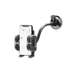 Uchwyt Samochodowy Forcell Regular 2w1 Kratka/Szyba Ramię 17 cm Czarny