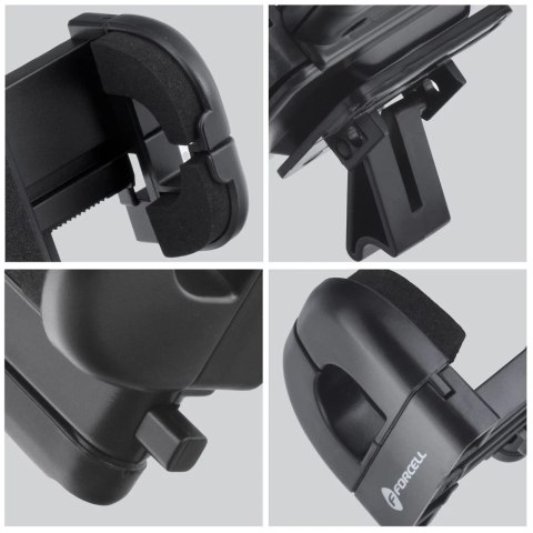 Uchwyt Samochodowy Forcell Regular 2w1 Kratka/Szyba Ramię 17 cm Czarny