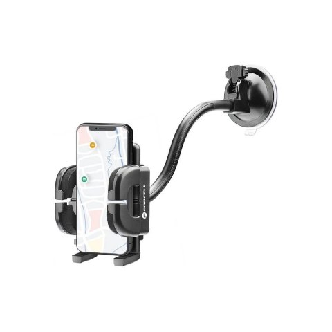 Uchwyt Samochodowy Forcell Regular 2w1 Kratka/Szyba Ramię 27 cm Czarny