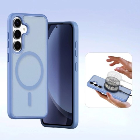 Etui do Samsung Galaxy S25+ Dux Ducis Lawa Skórzane Niebieskie