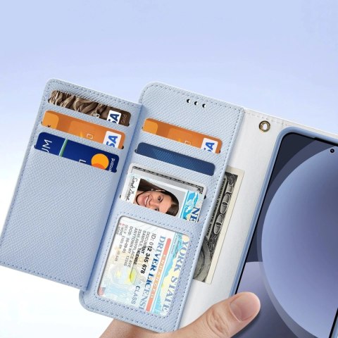 Etui do Samsung Galaxy S25 Dux Ducis Lawa Skórzane Niebieskie