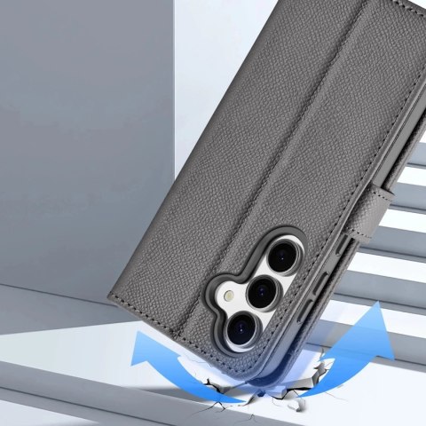 Etui do Samsung Galaxy S25 Dux Ducis Lawa Skórzane Szare