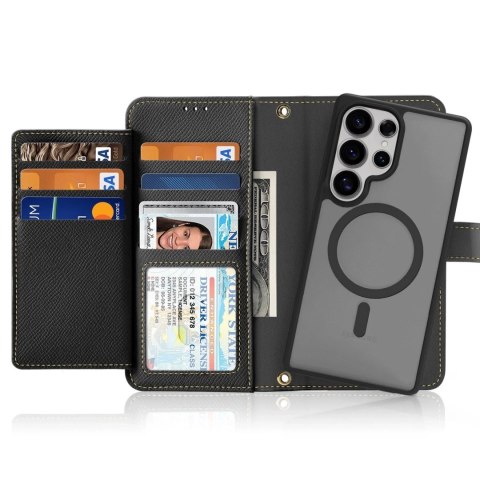 Etui do Samsung Galaxy S25 Ultra Dux Ducis Lawa Skórzane Czarne