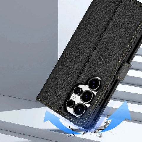 Etui do Samsung Galaxy S25 Ultra Dux Ducis Lawa Skórzane Czarne