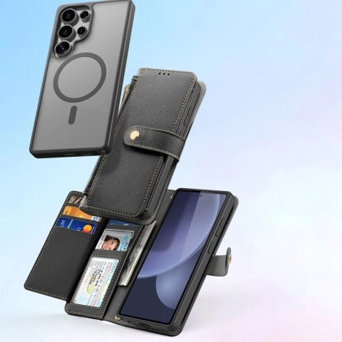 Etui do Samsung Galaxy S25 Ultra Dux Ducis Lawa Skórzane Czarne