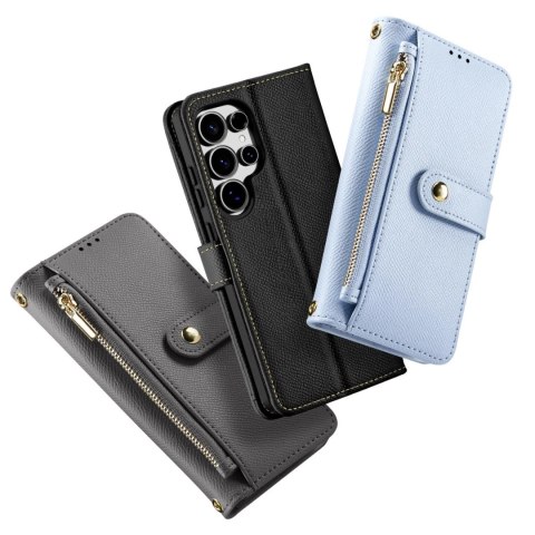 Etui do Samsung Galaxy S25 Ultra Dux Ducis Lawa Skórzane Szare