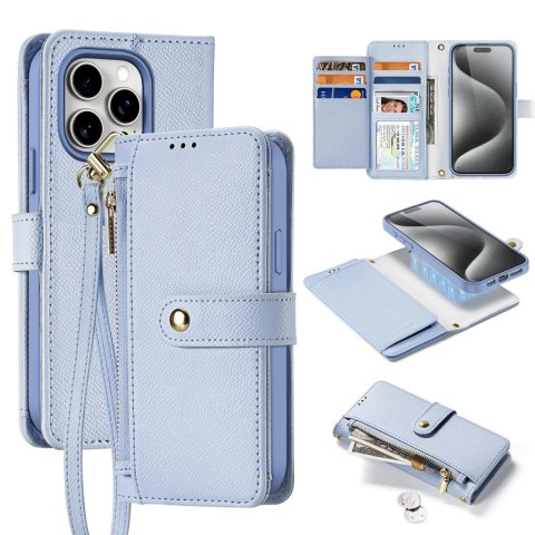 Etui do iPhone 15 Pro Dux Ducis Lawa Wallet Mag Skórzane Niebieskie