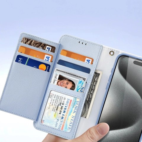 Etui do iPhone 15 Pro Dux Ducis Lawa Wallet Mag Skórzane Niebieskie