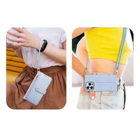 Etui do iPhone 15 Pro Dux Ducis Lawa Wallet Mag Skórzane Niebieskie