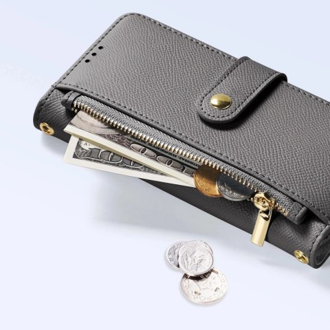 Etui do iPhone 15 Pro Dux Ducis Lawa Wallet Mag Skórzane Szare