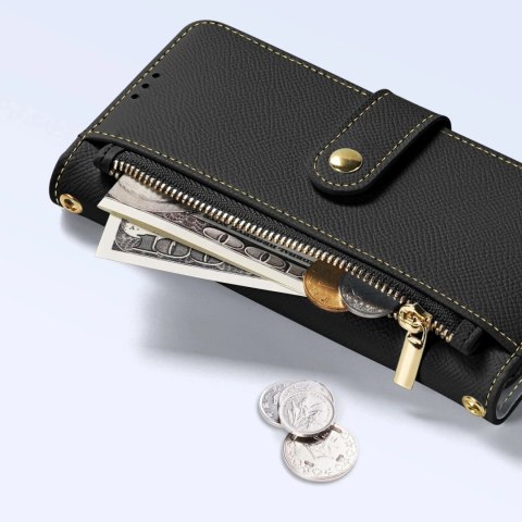 Etui do iPhone 15 Pro Dux Ducis Lawa Wallet Skórzane Mag Czarny