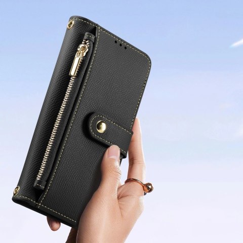 Etui do iPhone 15 Pro Max Dux Ducis Lawa Wallet Mag Skórzane Czarny