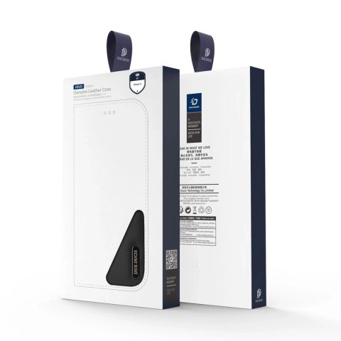 Etui do iPhone 16 Dux Ducis Hivo Skórzane z RFID i Podstawką Czarne