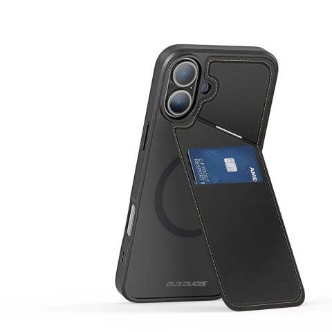 Etui do iPhone 16 Dux Ducis Rafi II Mag MagSafe RFID Podstawka Czarne