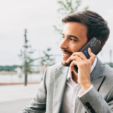 Etui do iPhone 16 Dux Ducis Rafi II Mag MagSafe RFID Podstawka Czarne