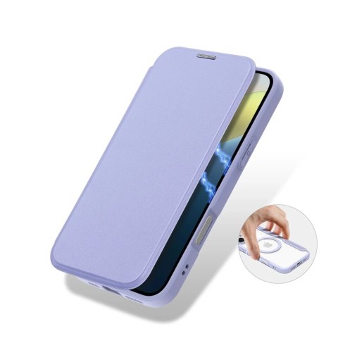Etui do iPhone 16 Dux Ducis Skin X Pro MagSafe Klapka Fioletowe