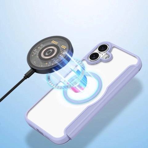 Etui do iPhone 16 Dux Ducis Skin X Pro MagSafe Klapka Fioletowe