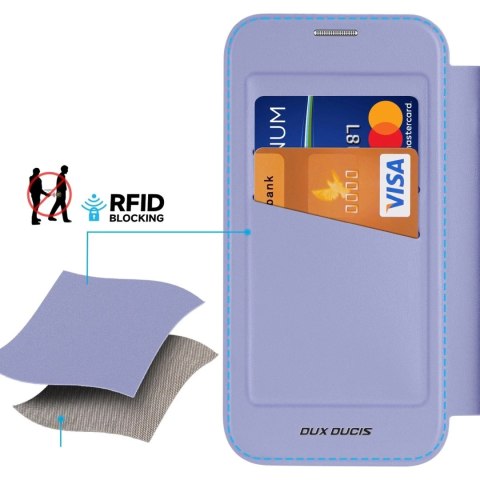 Etui do iPhone 16 Dux Ducis Skin X Pro MagSafe Klapka Fioletowe