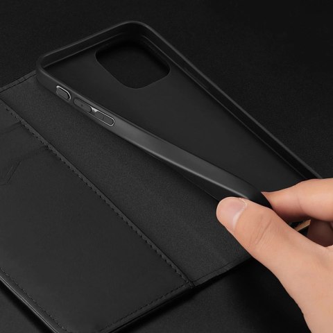 Etui do iPhone 16 Pro Max Dux Ducis Hivo Skórzane z RFID Czarne