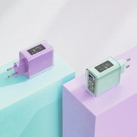 Ładowarka sieciowa Acefast A45 GaN 65W 3 porty USB (1xUSB, 2xUSB-C) fioletowa
