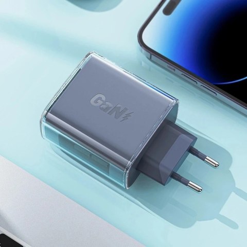 Ładowarka sieciowa Acefast A45 GaN 65W 3 porty USB (1xUSB, 2xUSB-C) szara