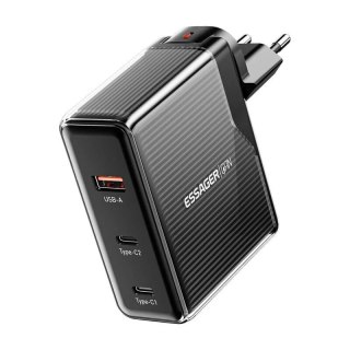 Ładowarka sieciowa, Essager 100W GaN, USB-A, 2xUSB-C, szybkie ładowanie