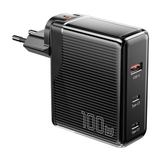 Ładowarka sieciowa, Essager 100W GaN, USB-A, 2xUSB-C, szybkie ładowanie