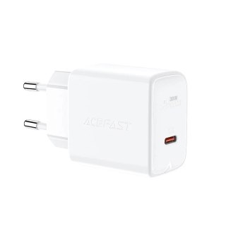 Ładowarka sieciowa biała Acefast GaN 30W USB-C PD QC 3.0 White