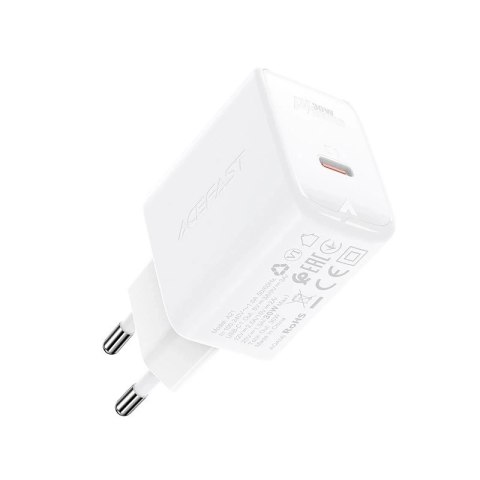 Ładowarka sieciowa biała Acefast GaN 30W USB-C PD QC 3.0 White