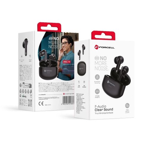 Słuchawki bezprzewodowe douszne Forcell F-Audio TWS Clear Sound czarne Black