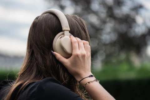 Słuchawki bezprzewodowe nauszne Forcell F-Audio ANC Touch Beat beżowe