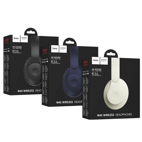 Hoco W45 Bluetooth 5.3 - nauszne, składane, 46 h odtwarzania, AUX & TF