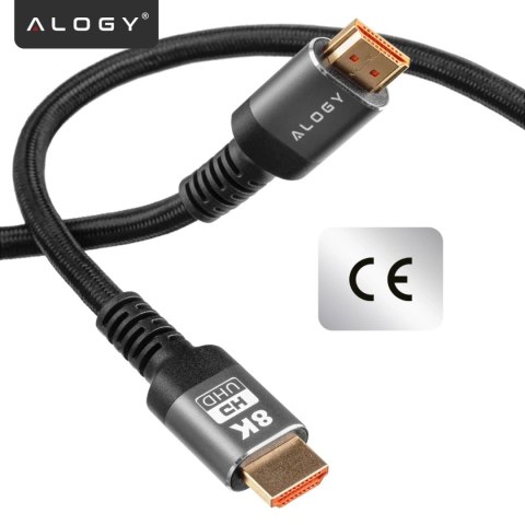 Kabel HDMI 2.1 10 m, 4K/8K Alogy Ultra High Speed™ 48 Gbps 60Hz, Premium z Pozłacanymi Końcówkami, Nylonowy Oplot, Miedziany - C