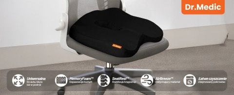 Poduszka do Samochodu na fotel DR.MEDIC SeatRest™ Ergonomiczna poduszka biurowa wsparcie kości ogonowej na krzesło siedzenie do 