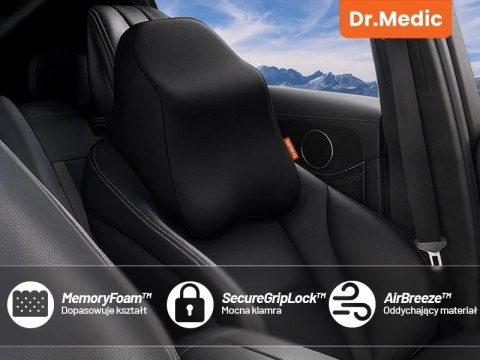 Poduszka do Samochodu pod Głowę Kark Szyję DR.MEDIC ErgoNeck™ Ergonomiczna poduszka na fotel zagłówek dla kierowcy pasażera
