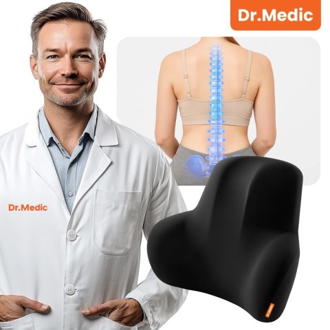 Poduszka do Samochodu pod Plecy Lędźwie DR.MEDIC ErgoDrive™ Ergonomiczna poduszka lędźwiowa na fotel krzesło do biura gaming aut