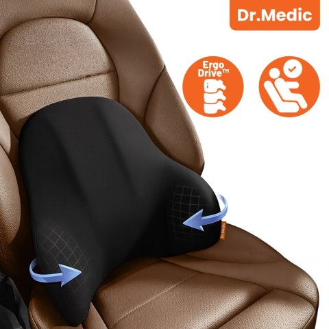 Poduszka do Samochodu pod Plecy Lędźwie DR.MEDIC ErgoDrive™ Ergonomiczna poduszka lędźwiowa na fotel krzesło do biura gaming aut