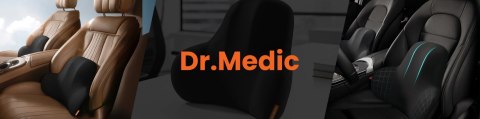 Poduszka do Samochodu pod Plecy Lędźwie DR.MEDIC ErgoDrive™ Ergonomiczna poduszka lędźwiowa na fotel krzesło do biura gaming aut