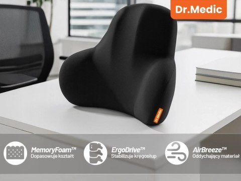 Poduszka do Samochodu pod Plecy Lędźwie DR.MEDIC ErgoDrive™ Ergonomiczna poduszka lędźwiowa na fotel krzesło do biura gaming aut