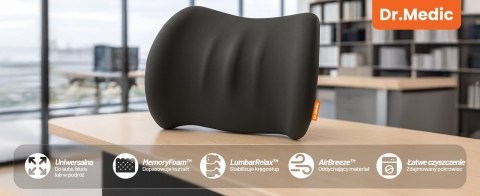Poduszka do Samochodu pod Plecy Lędźwie DR.MEDIC LumbarRelax™ Ergonomiczna poduszka lędźwiowa na fotel krzesło do auta dla kiero